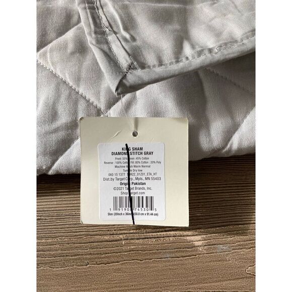 Threshold Diamond Stitch Quilted Bed Pillow Sham - Picture 5 of 5